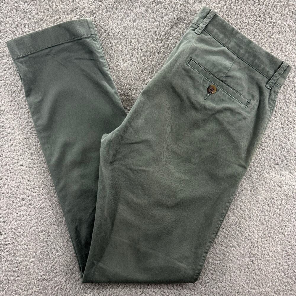 J. Crew Pants Men's W32 Slim Green Twill Casual‎ Lightweight Trousers
